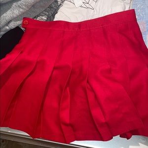 Red tennis skirt